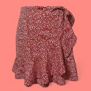 Red Frilly Dotted Skirt